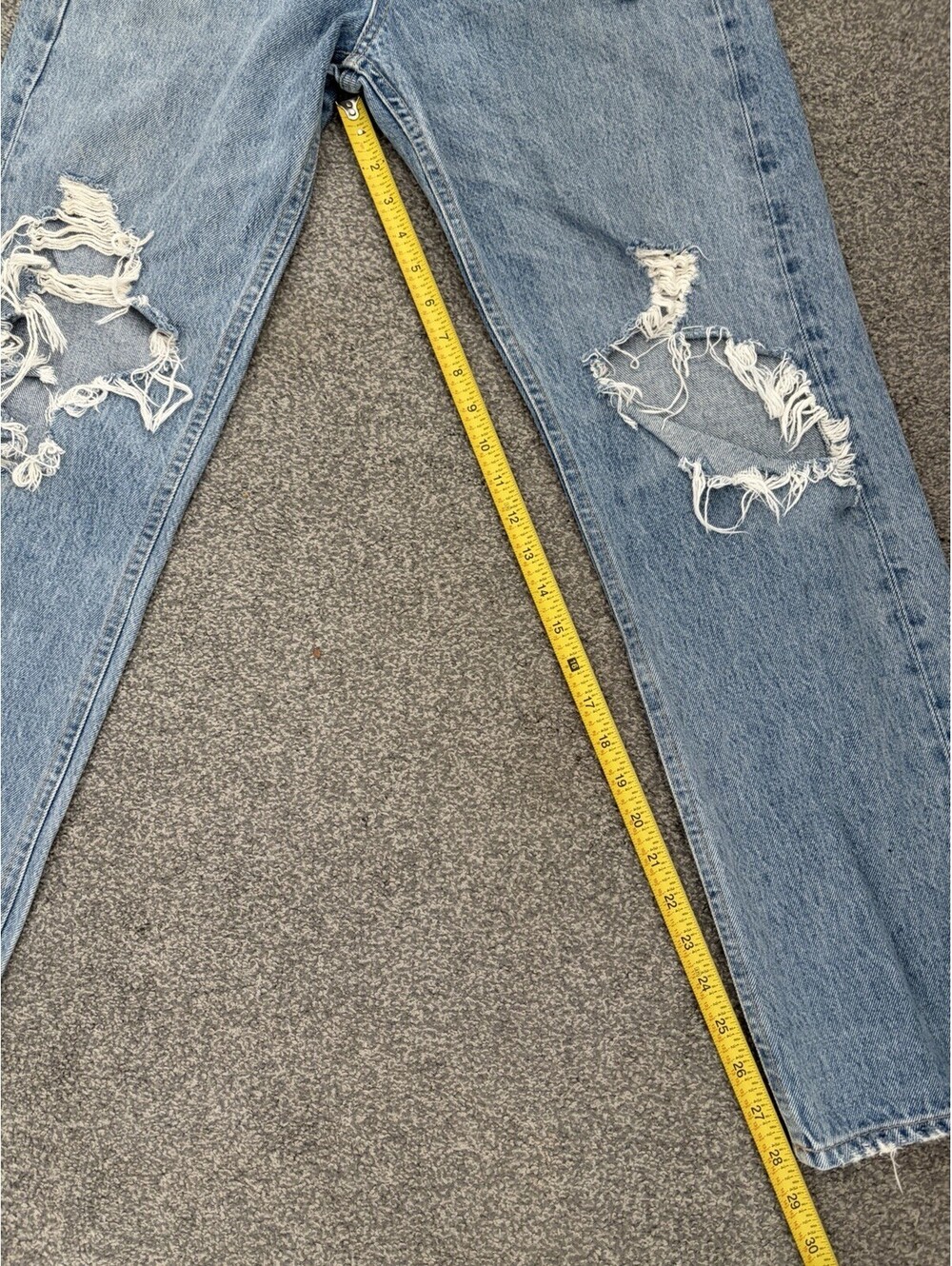 AGOLDE 90s Jeans Woman’s 25  Mid Rise Loose Straight Leg Distressed Button Fly - Picture 5 of 7